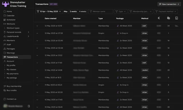Capture page de gestion